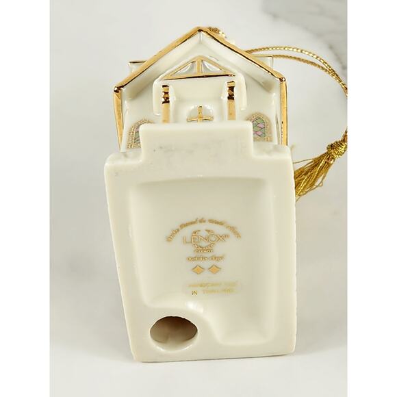 Lenox Church Berkshire Chapel Ornament 4 1/4" Ivory Porcelain 1999 Handcrafted - Picture 13 of 16